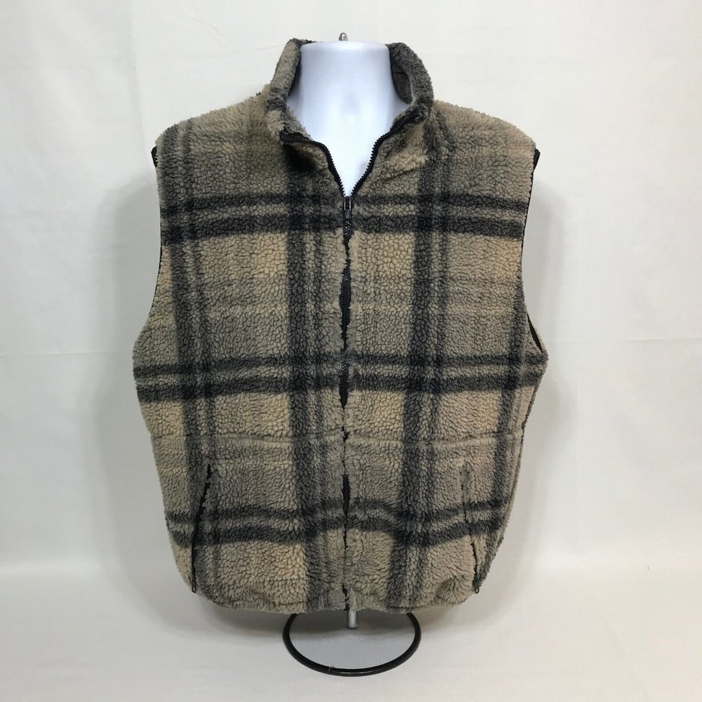 Vintage Timberline Deep Pile Fleece Vest Made in Colorado USA Mens Large